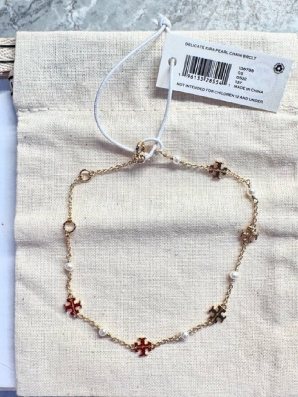 Tory Burch Kira Peal Delicate Bracelet